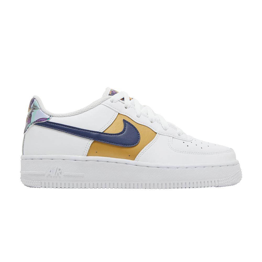 Nike Air Force 1 Low LV8 White Blue Void Metallic Gold Floral