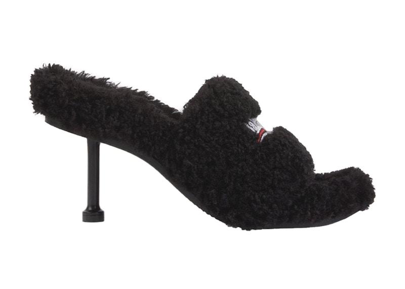 Balenciaga Furry Sandal Black