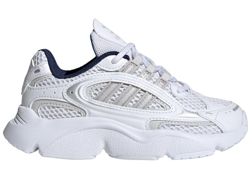 adidas Ozmillen Cloud White Grey Bright Blue & Elastic Lace J 'White Bright Blue'