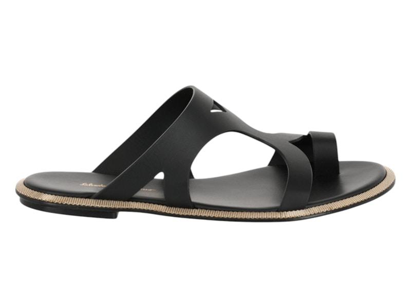 Ferragamo Marilu Leather Sandals Black