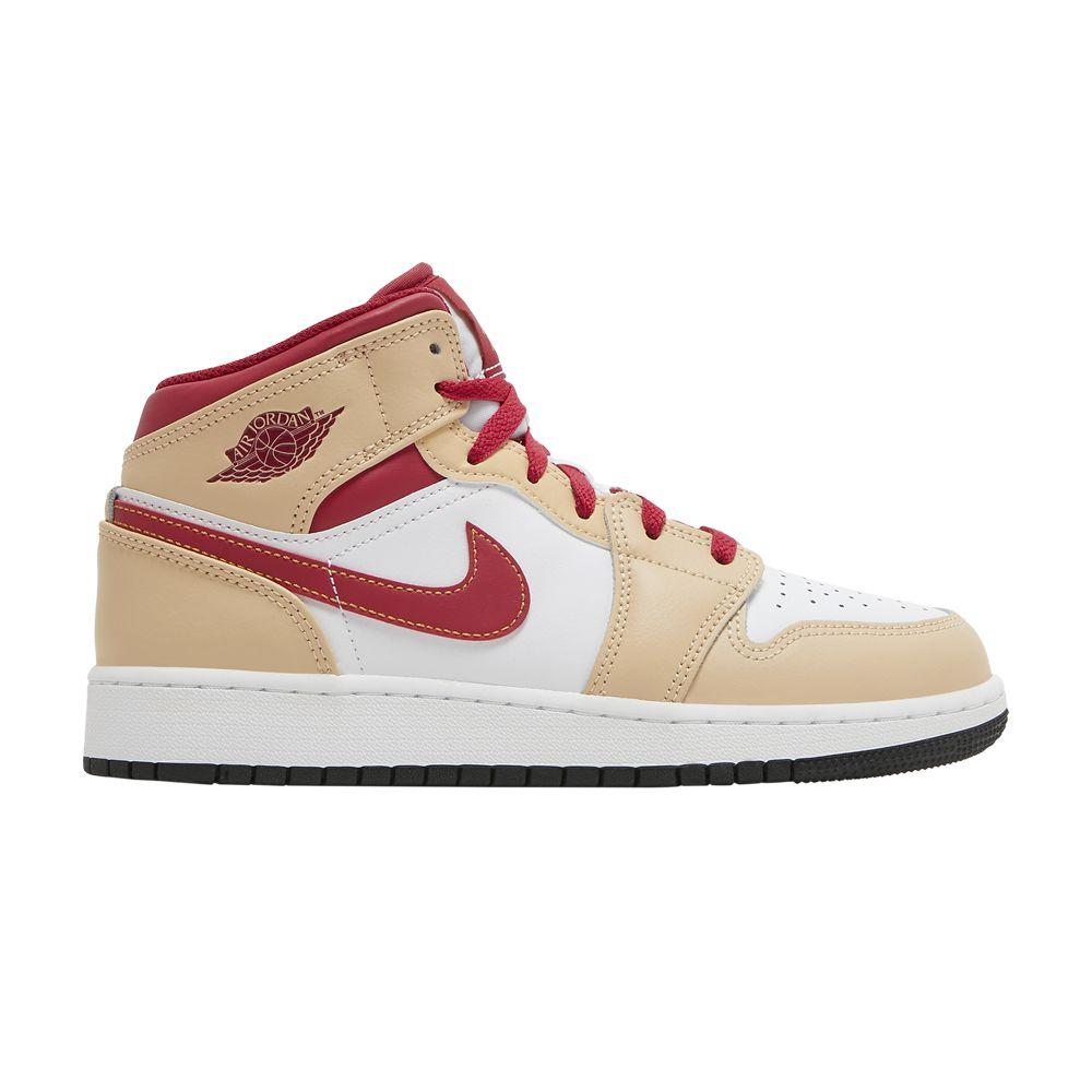 Air Jordan 1 Mid Light Curry Cardinal