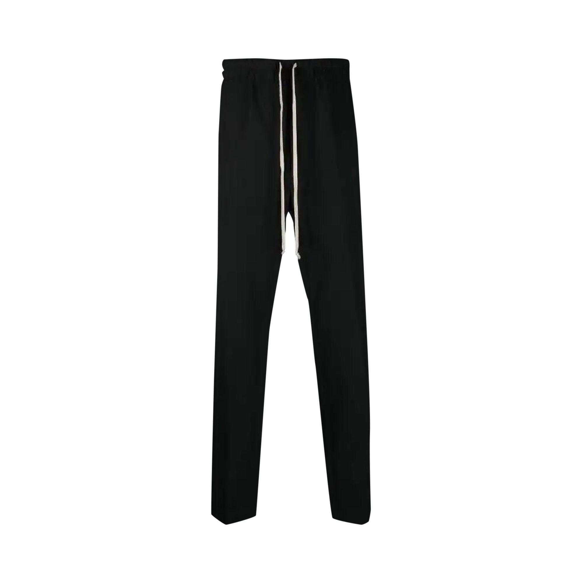 Rick Owens Paper Finish Wool Drawstring Slim Long Pants