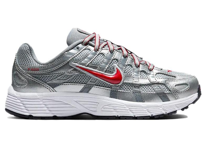 Nike P-6000 Metallic Silver Cool Red