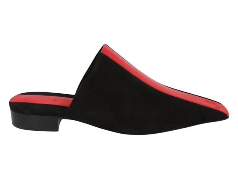 Ferragamo Selestina Suede Leather Mules Black