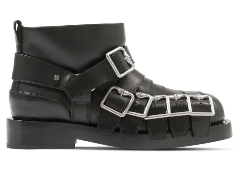 Burberry Leather Strap Boot Black