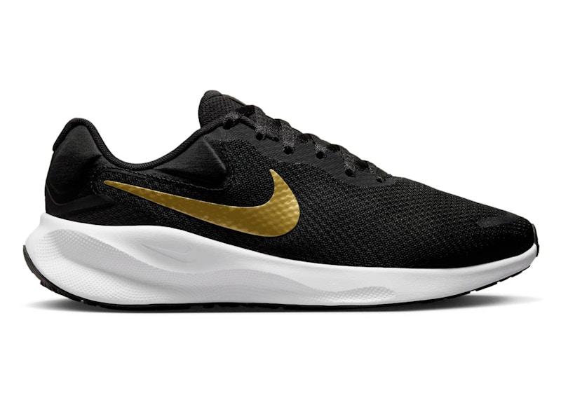 Nike Revolution 7 Black White Metallic Gold