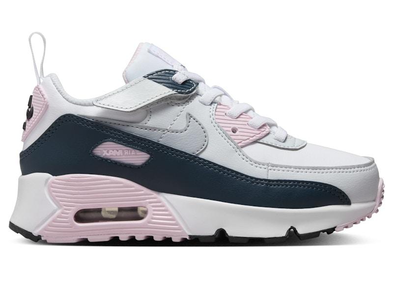 Nike Air Max 90 EasyOn in White Pink Foam Armory Navy Wolf Grey
