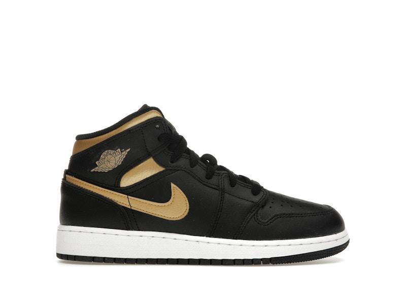 Air Jordan 1 Mid Black Metallic Gold