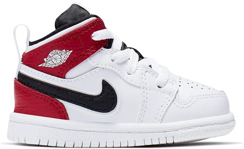 Air Jordan 1 Mid White Black Gym Red