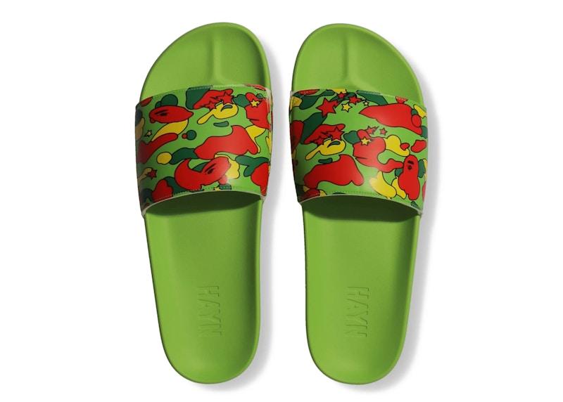 BAPE A Bathing Ape Hayn Slide Green Sta Camo