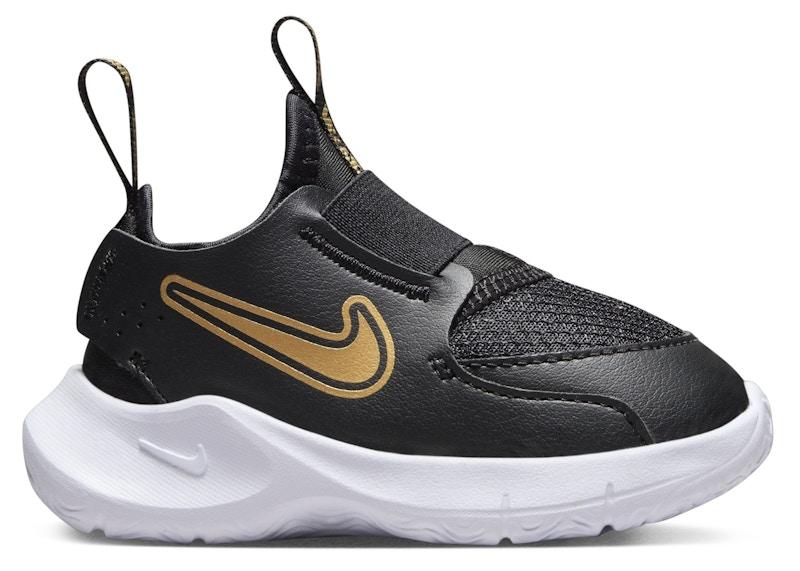 Nike Flex Runner 3 Black White Metallic Gold
