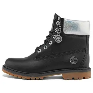 Timberland Heritage Waterproof Boots Black Full Grain with Silver Collar