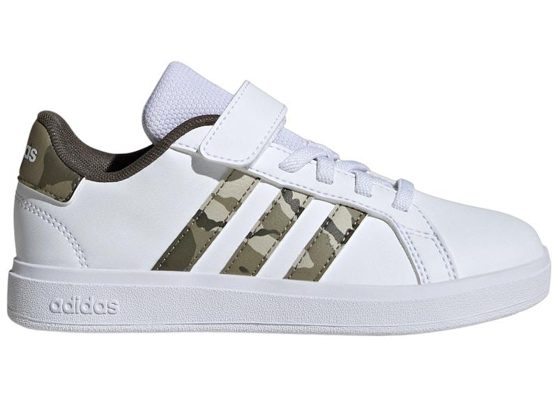 adidas Grand Court 2.0 Cloud White Olive Strata Shadow Olive