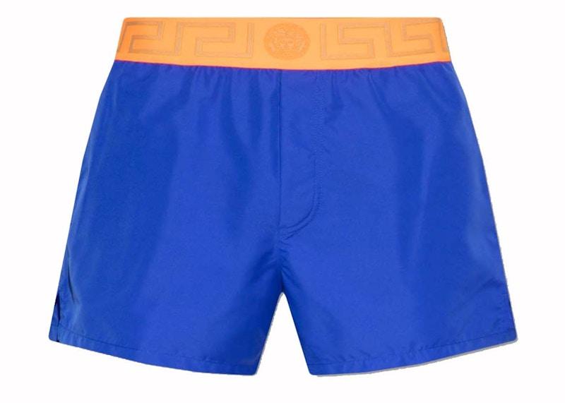 Versace Greca Swim Shorts Blue/Orange
