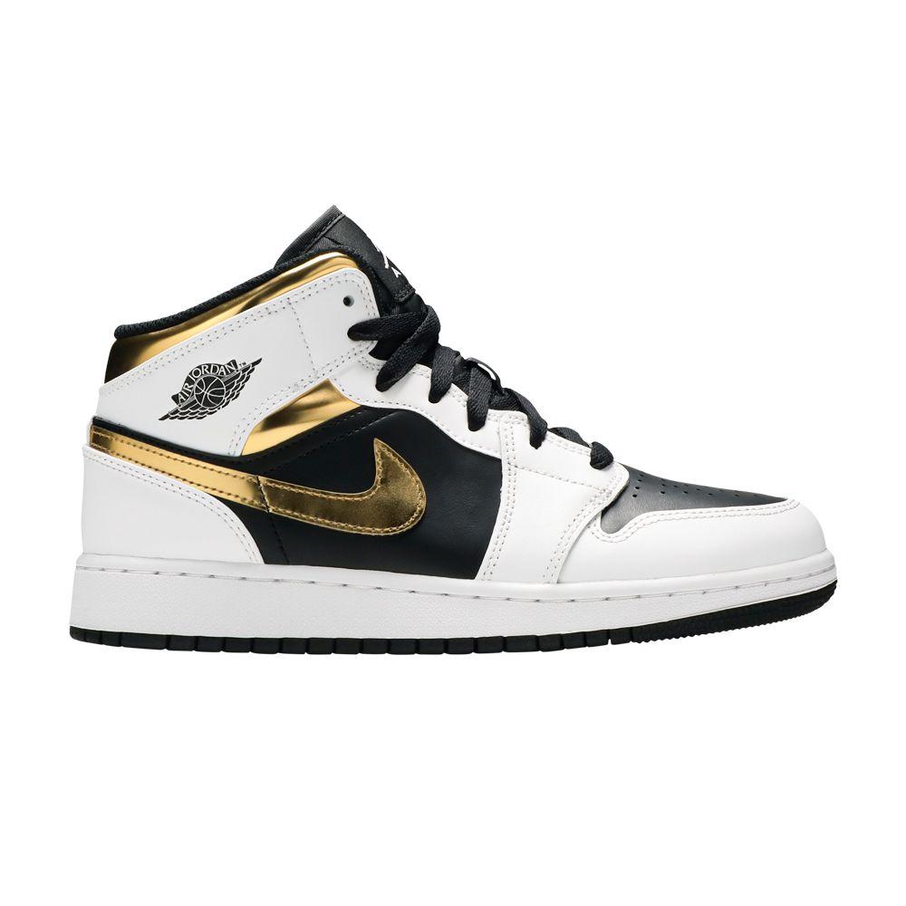 Air Jordan 1 Mid White Gold Black