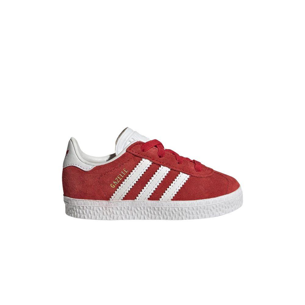 adidas Gazelle Comfort Closure Laces Better Scarlet Cloud White Gold Metallic