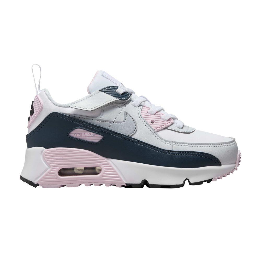 Nike Air Max 90 EasyOn in White Pink Foam Armory Navy Wolf Grey