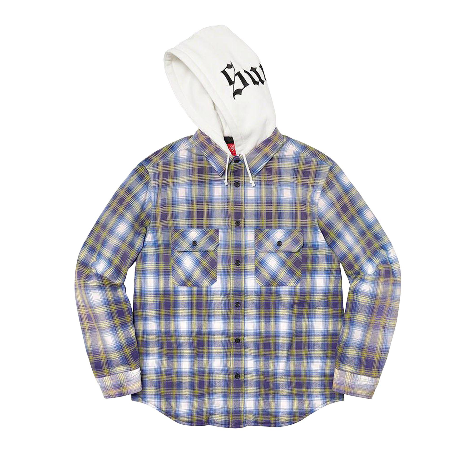 Supreme Hooded Flannel Zip Up Shirt