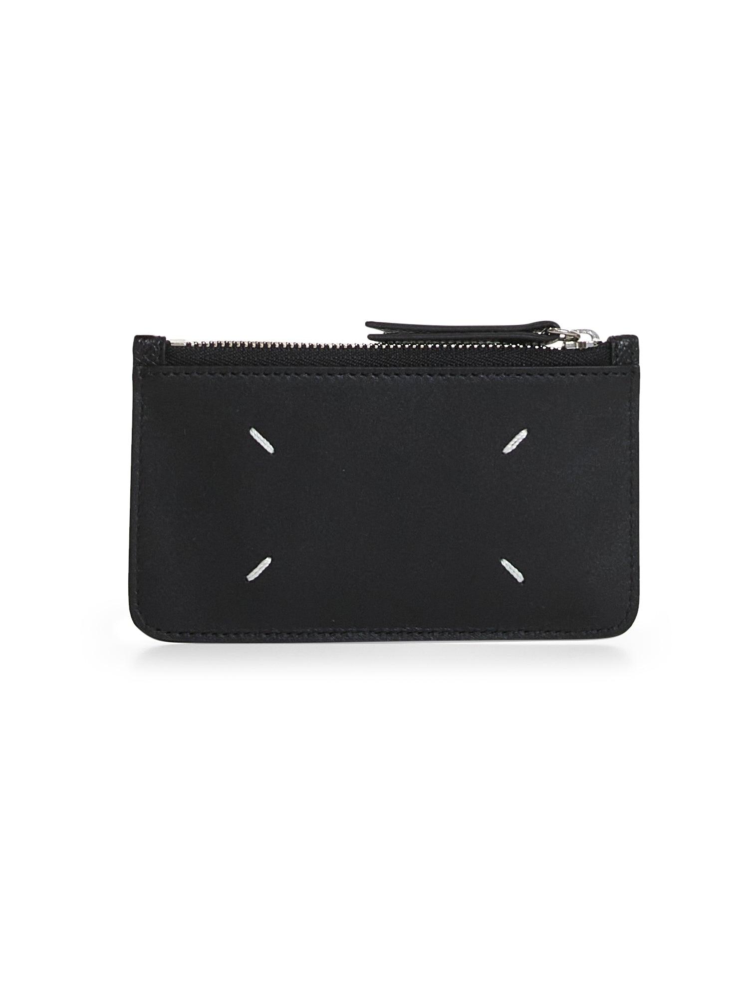 MAISON MARGIELA Black leather Four Stitches card holder