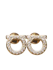 FERRAGAMO Rhinestones Gancini Earrings