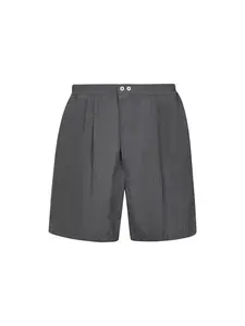 PRADA ABBIGLIAMENTO Grey Wool Bermuda Shorts