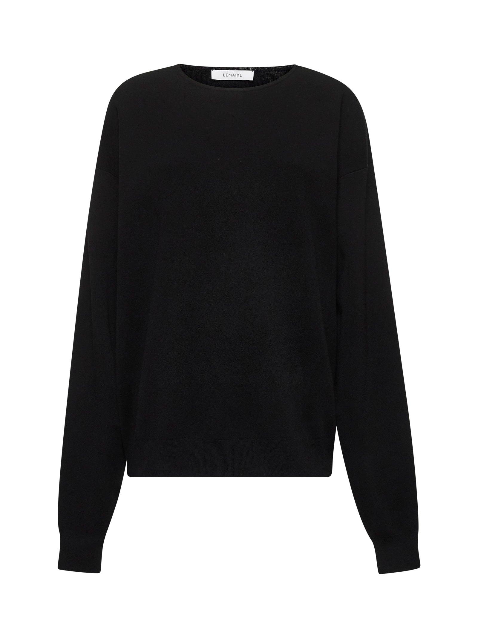 LEMAIRE Black Cotton Knit Crewneck Sweater
