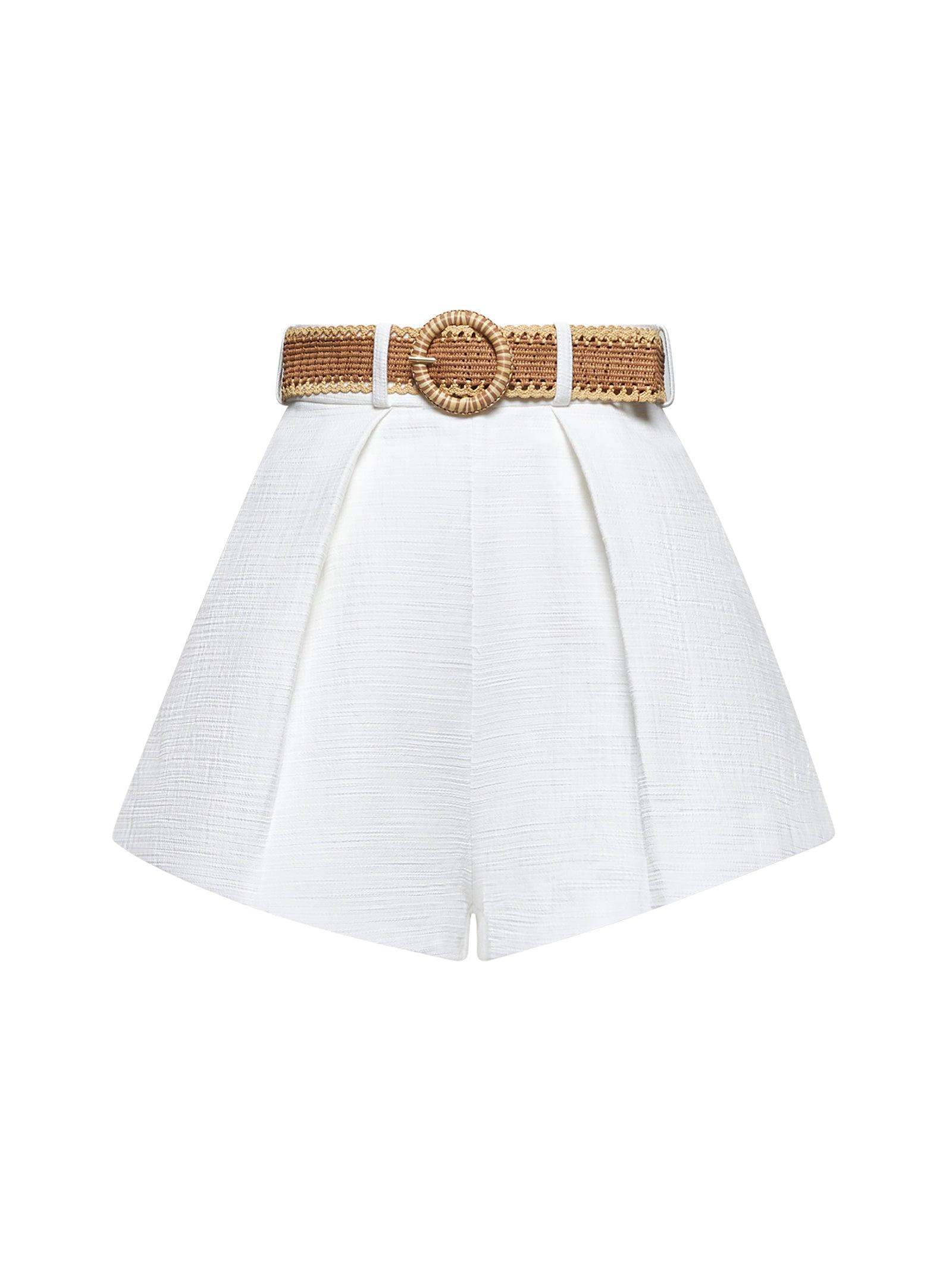 ZIMMERMANN Ivory Acacia Tuck Shorts