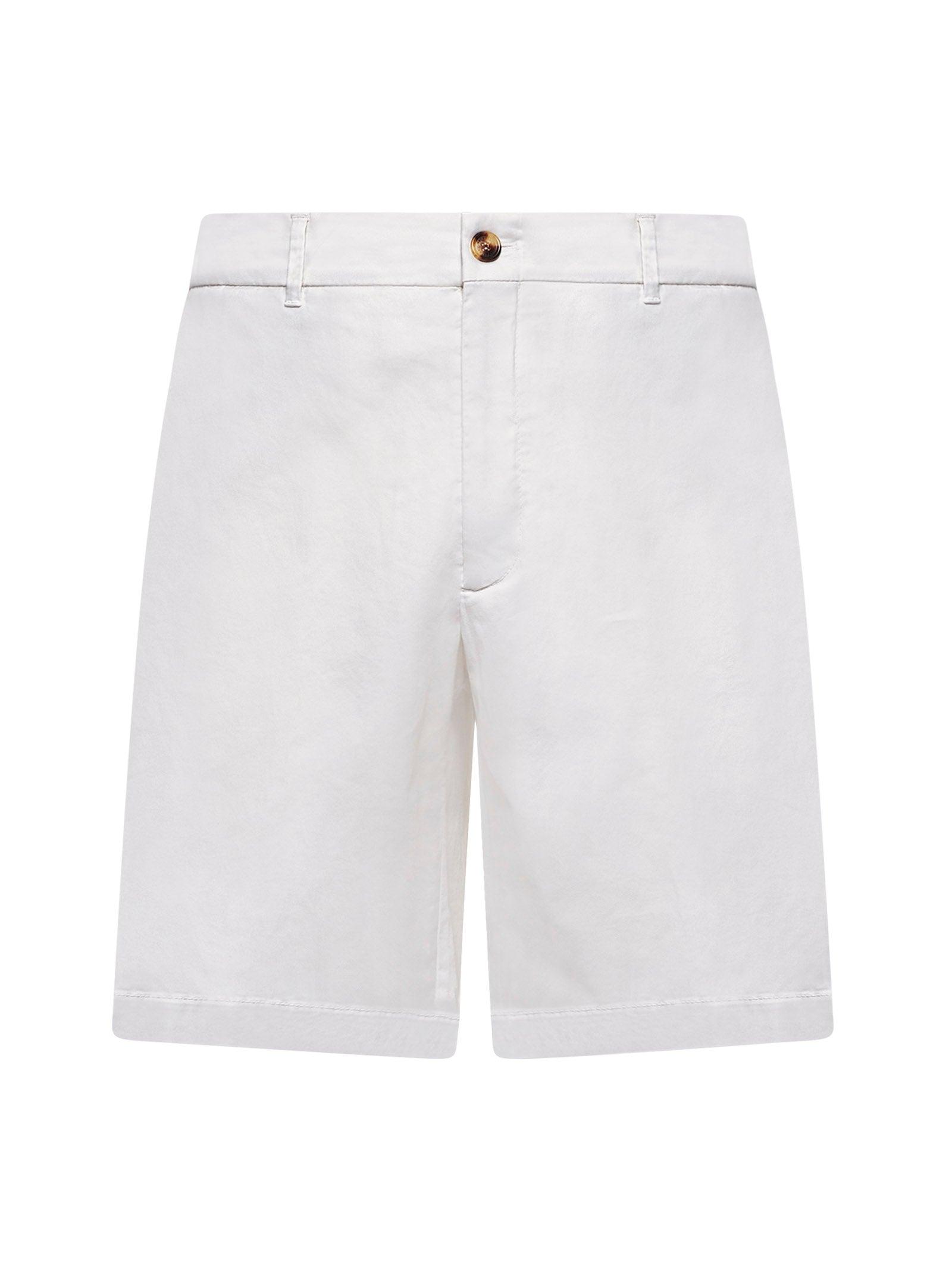 BRUNELLO CUCINELLI White gabardine bermuda shorts