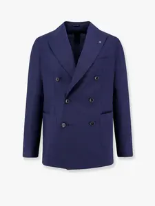 TAGLIATORE Extrafine Virgin Wool Double-Breasted Blazer