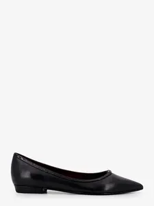 TORY BURCH Leather Ballerinas with Patent Leather Profile