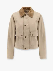 BURBERRY Organic Cotton Jacket with Check Lining