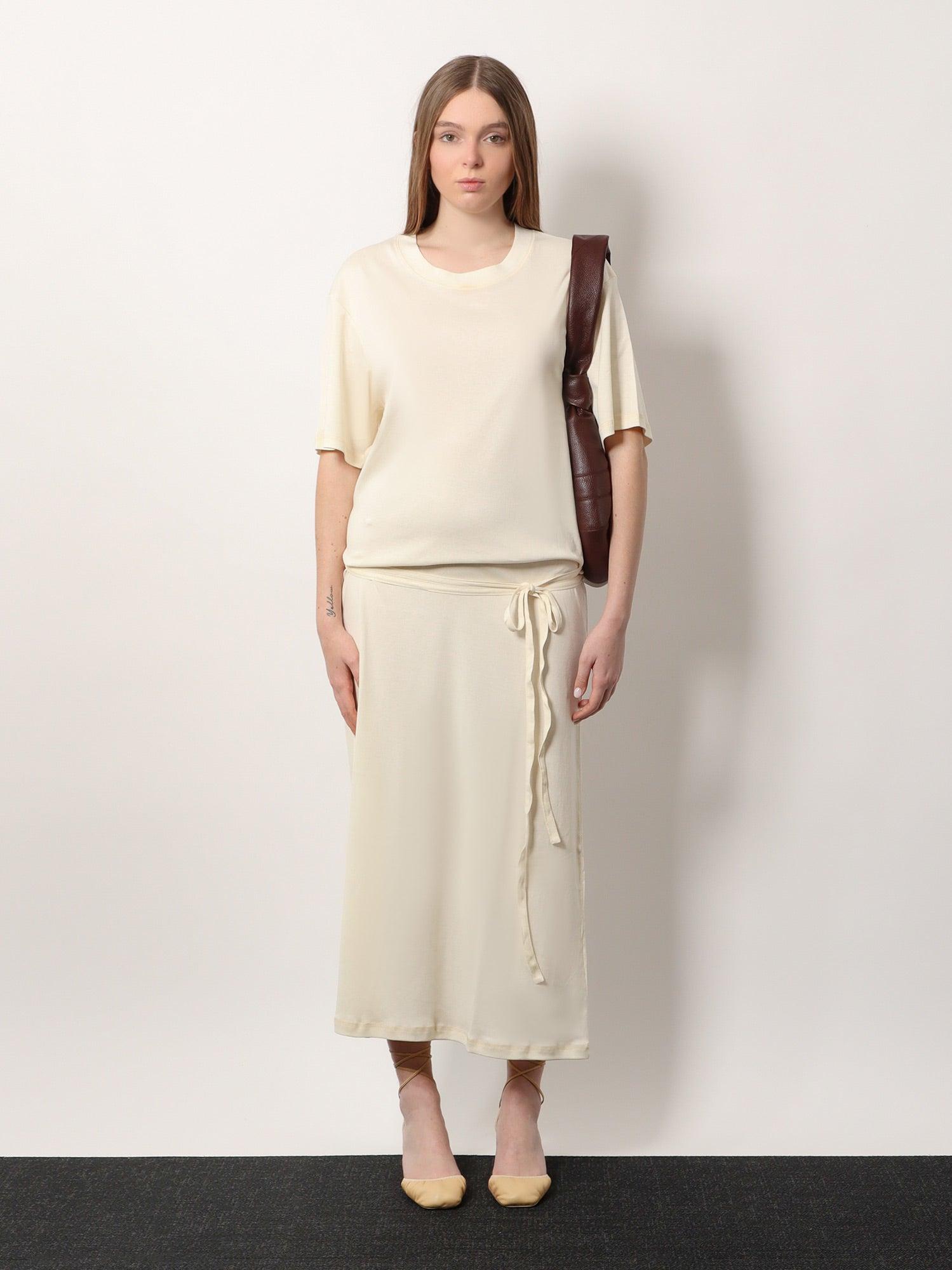 LEMAIRE Cotton T-shirt Dress with Belt