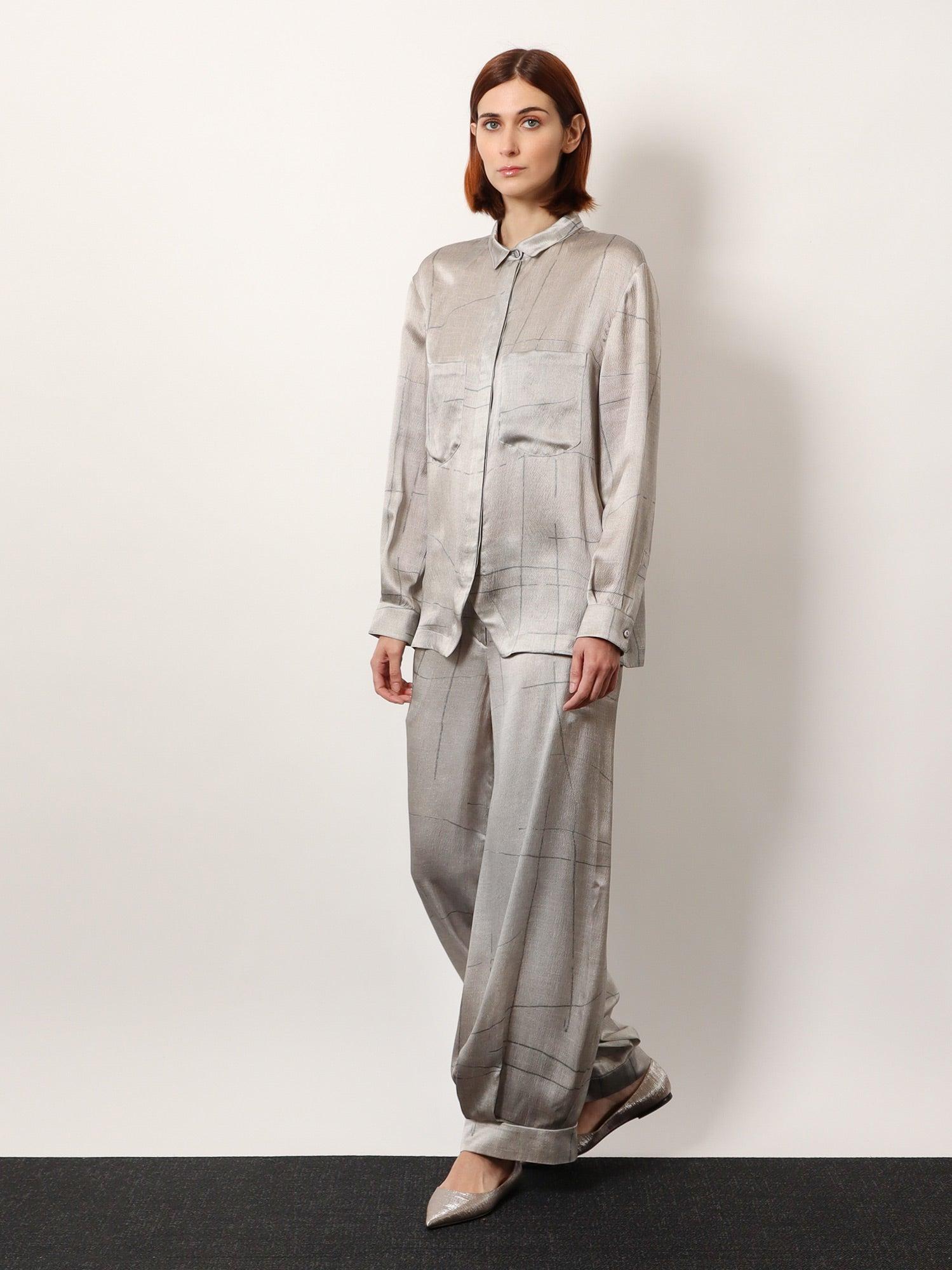 GIORGIO ARMANI Printed Silk Trouser