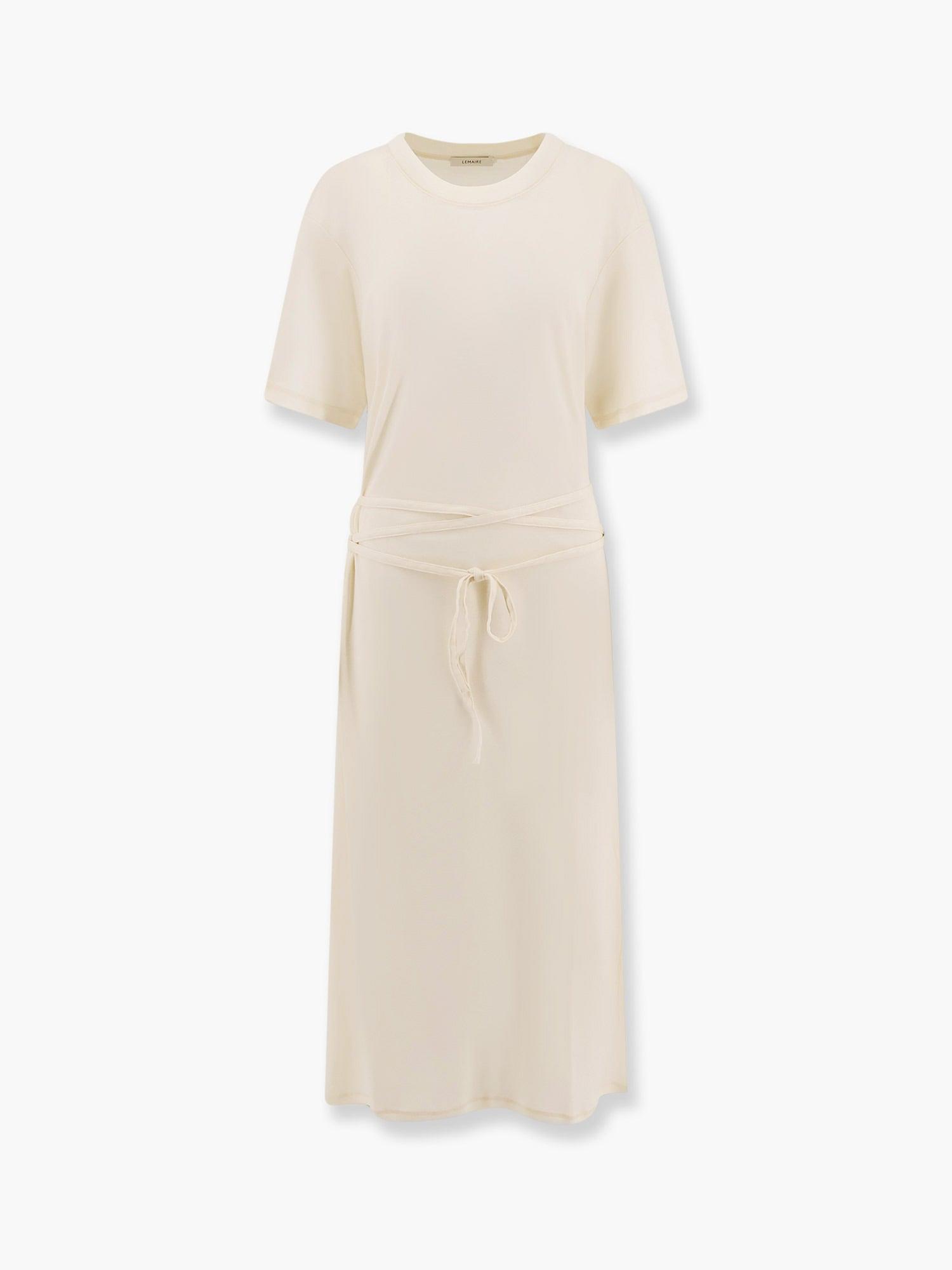 LEMAIRE Cotton T-shirt Dress with Belt