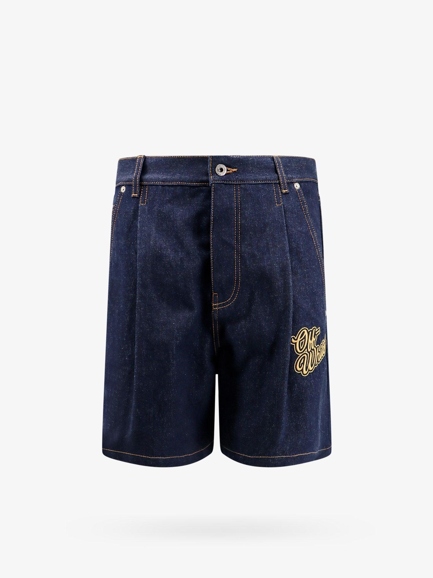 OFF WHITE Denim Bermuda Shorts with '90s Logo