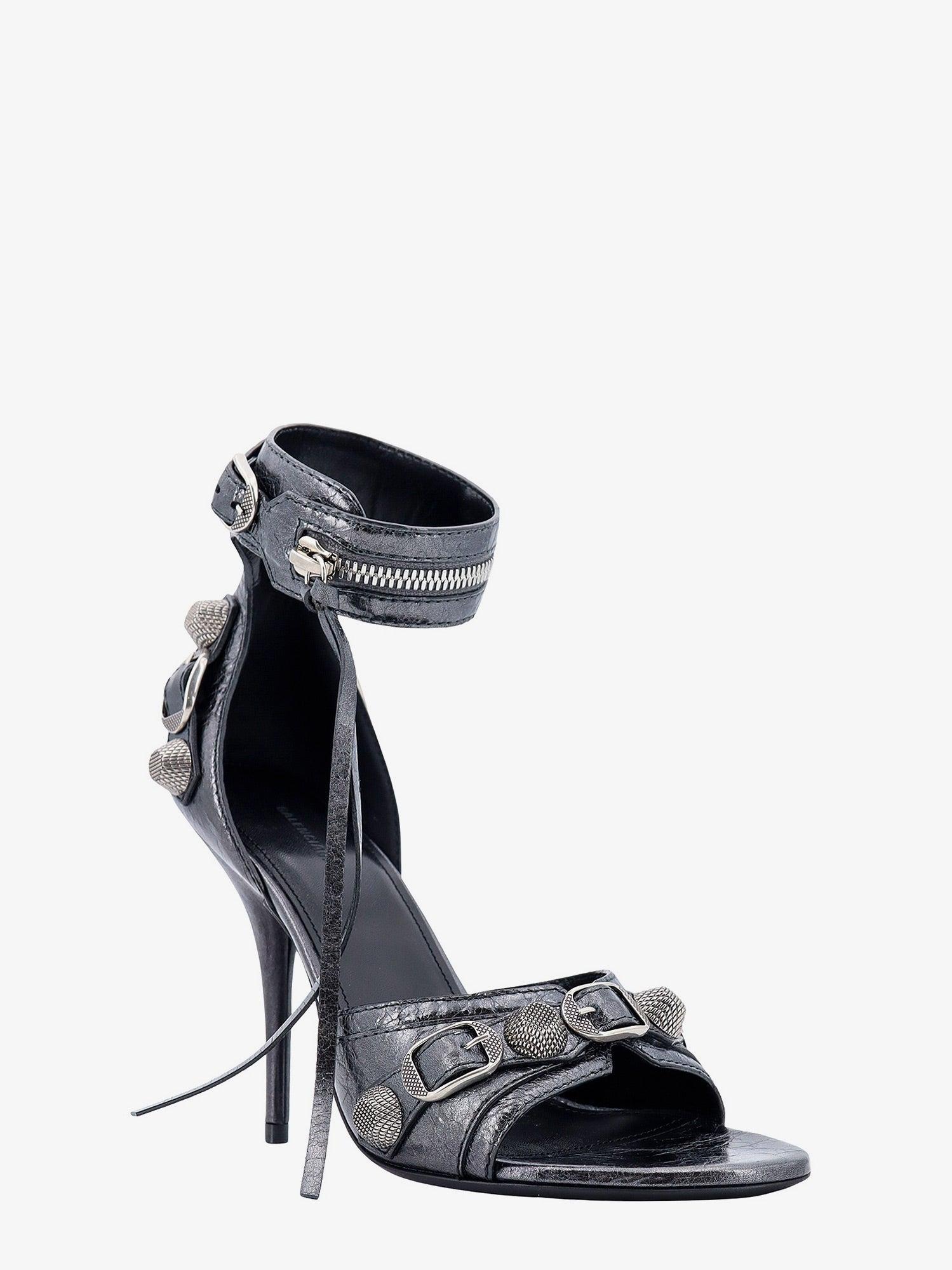 BALENCIAGA Leather Sandals with Metal Details