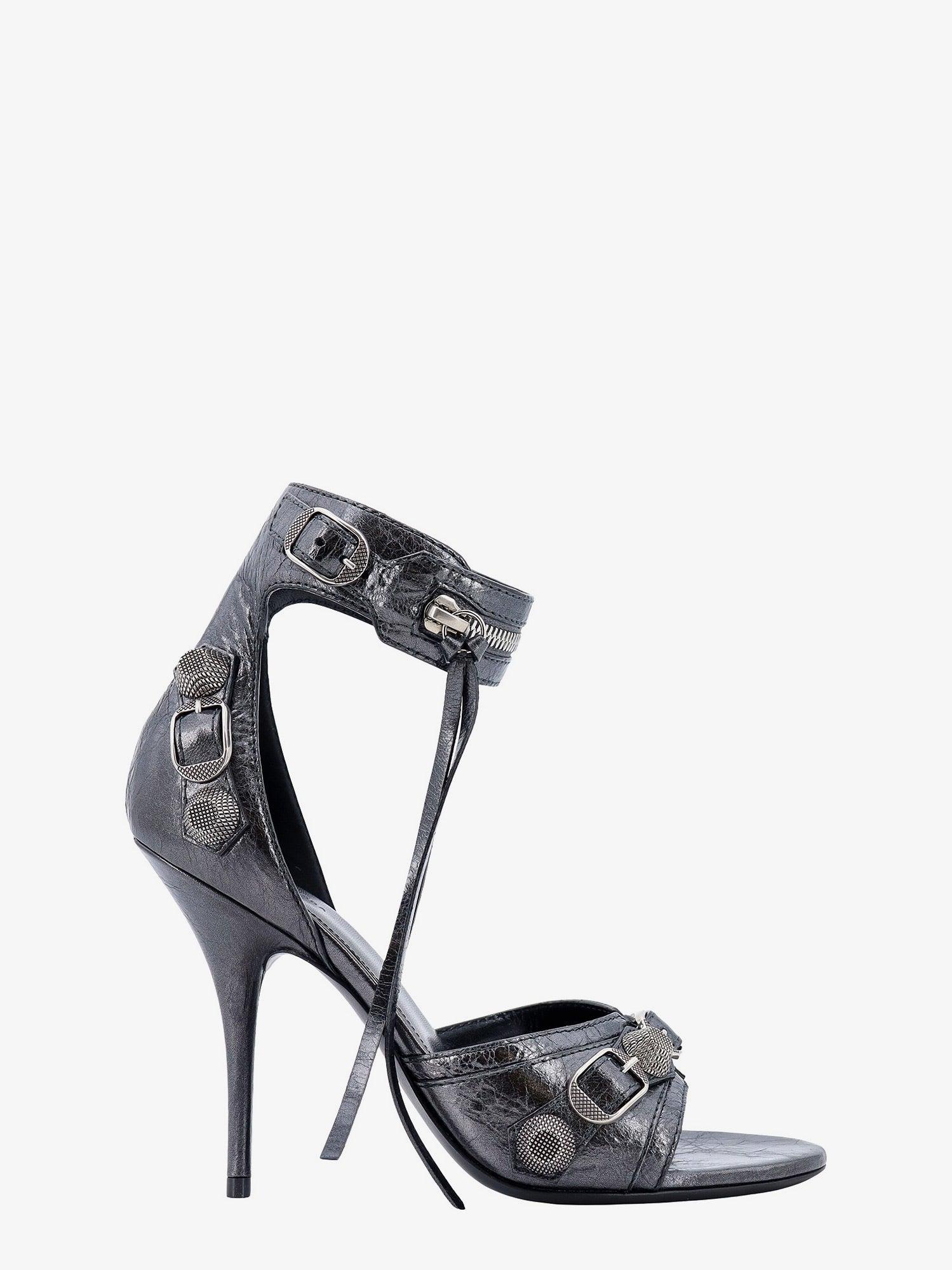 BALENCIAGA Leather Sandals with Metal Details