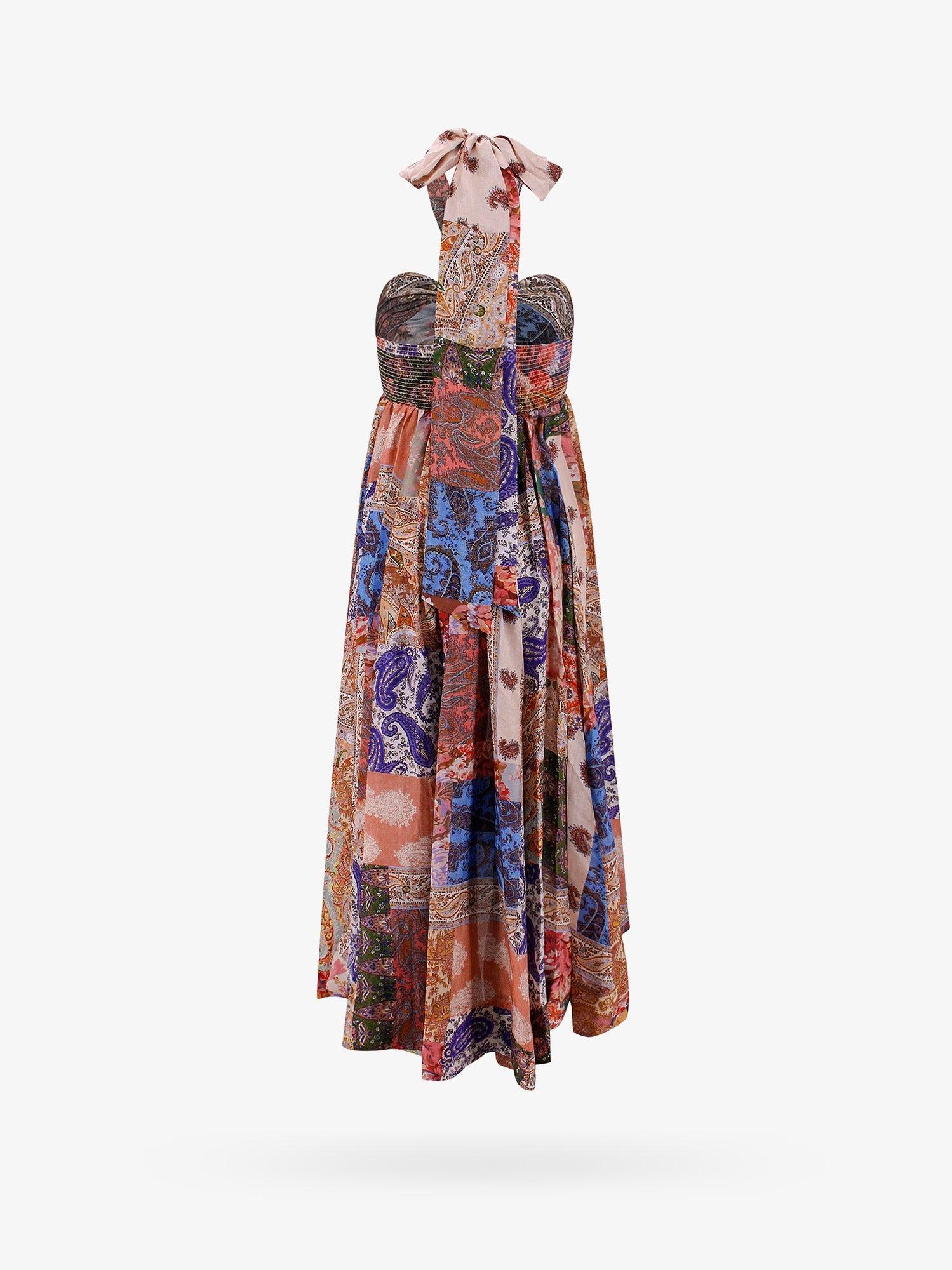 ZIMMERMANN Silk Dress with Patch Paisley Print