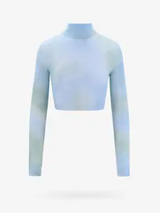 Crop Fit Top with Tie-Dye Effect - OFF WHITE