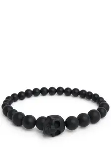 MCQUEEN Skull Onyx Beaded Bracelet