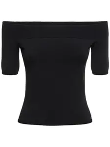 MCQUEEN Off-the-shoulder Stretch Knit Top