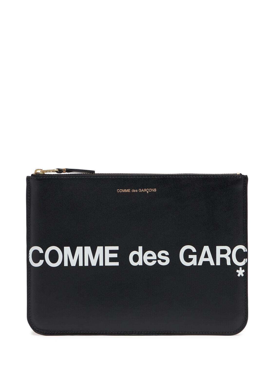 COMME DES GARÇONS WALLET Maxi Logo Leather Pouch