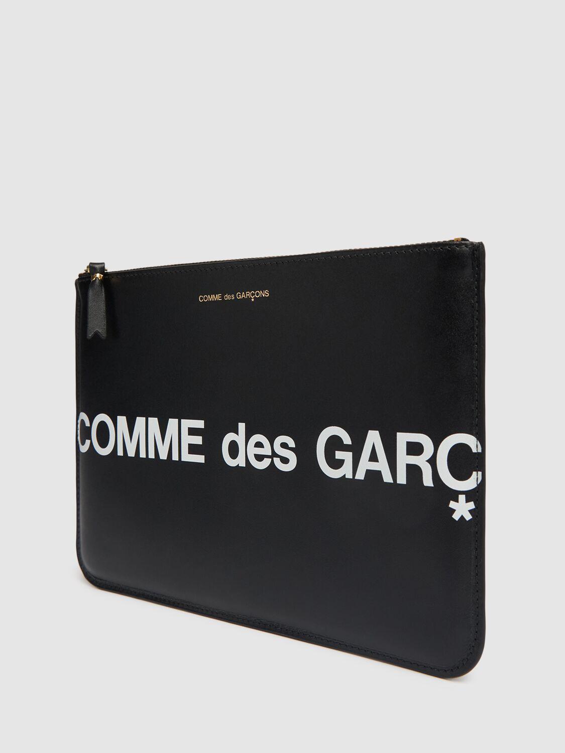 COMME DES GARÇONS WALLET Maxi Logo Leather Pouch