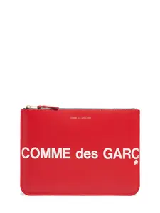 COMME DES GARÇONS WALLET Maxi Logo Leather Pouch