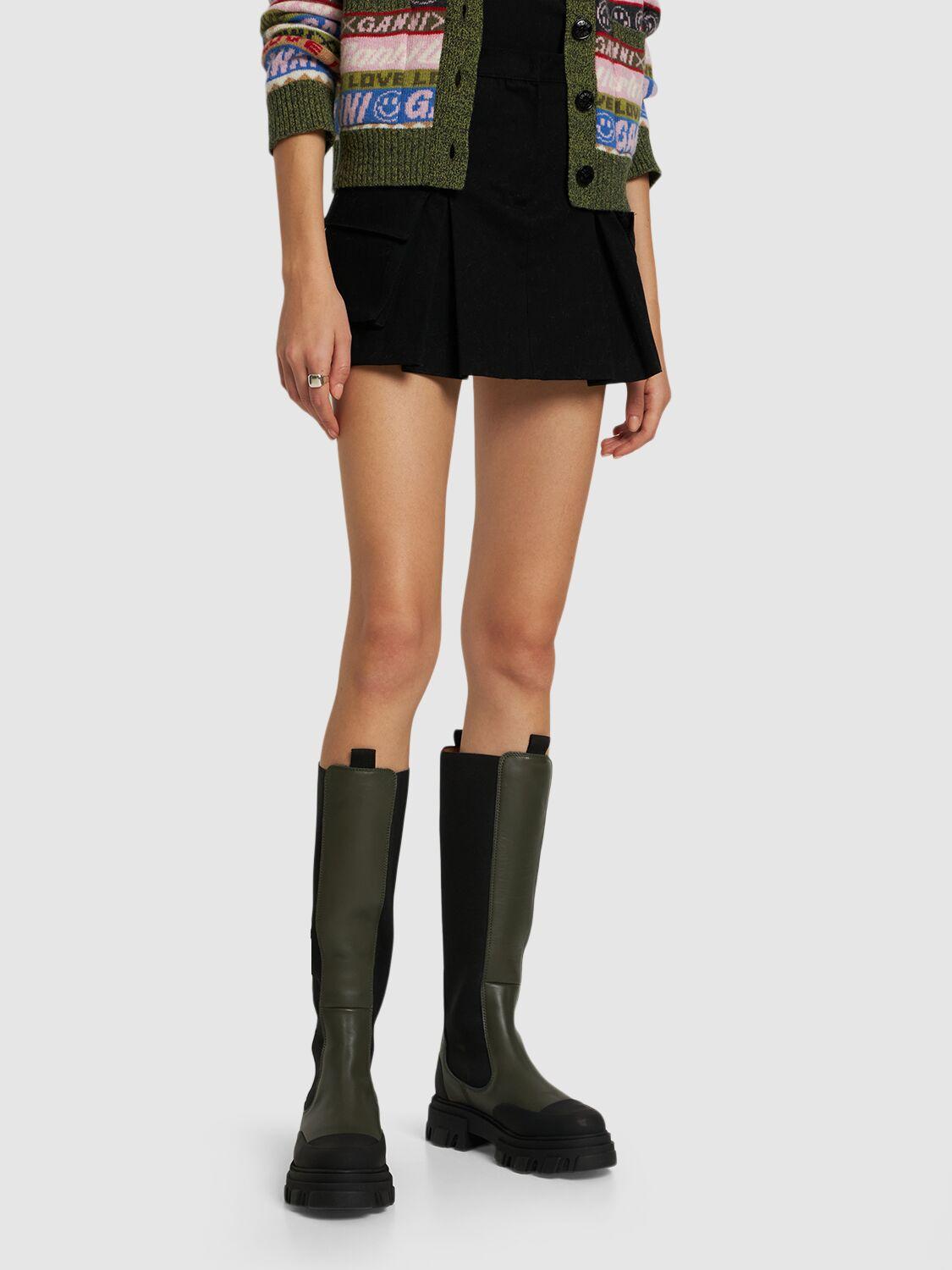 GANNI Leather Tall Boots