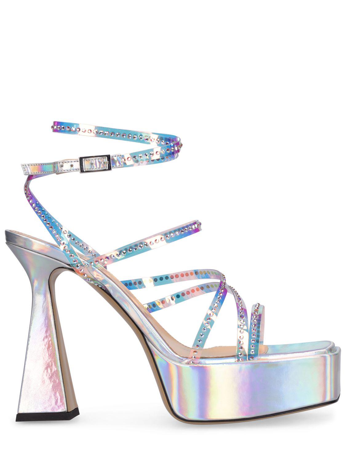 MACH & MACH Iridescent PVC Leather Sandals