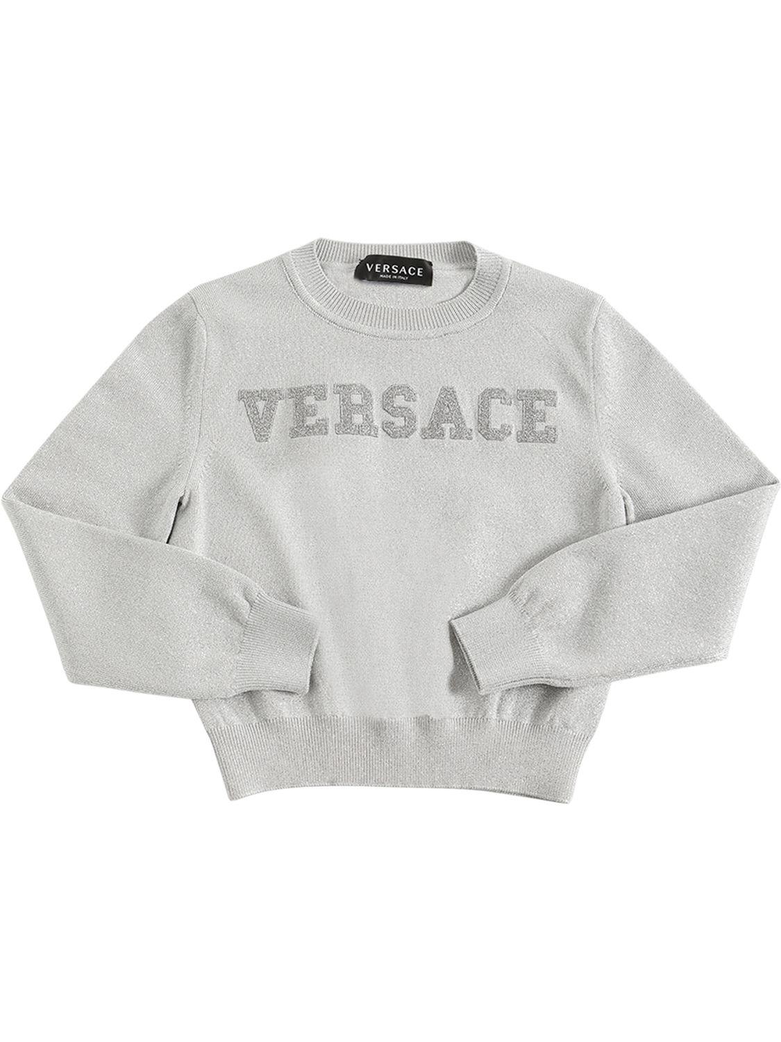 VERSACE Embroidered Logo Cotton Sweater