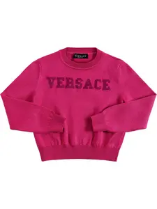 VERSACE Embroidered Logo Cotton Sweater
