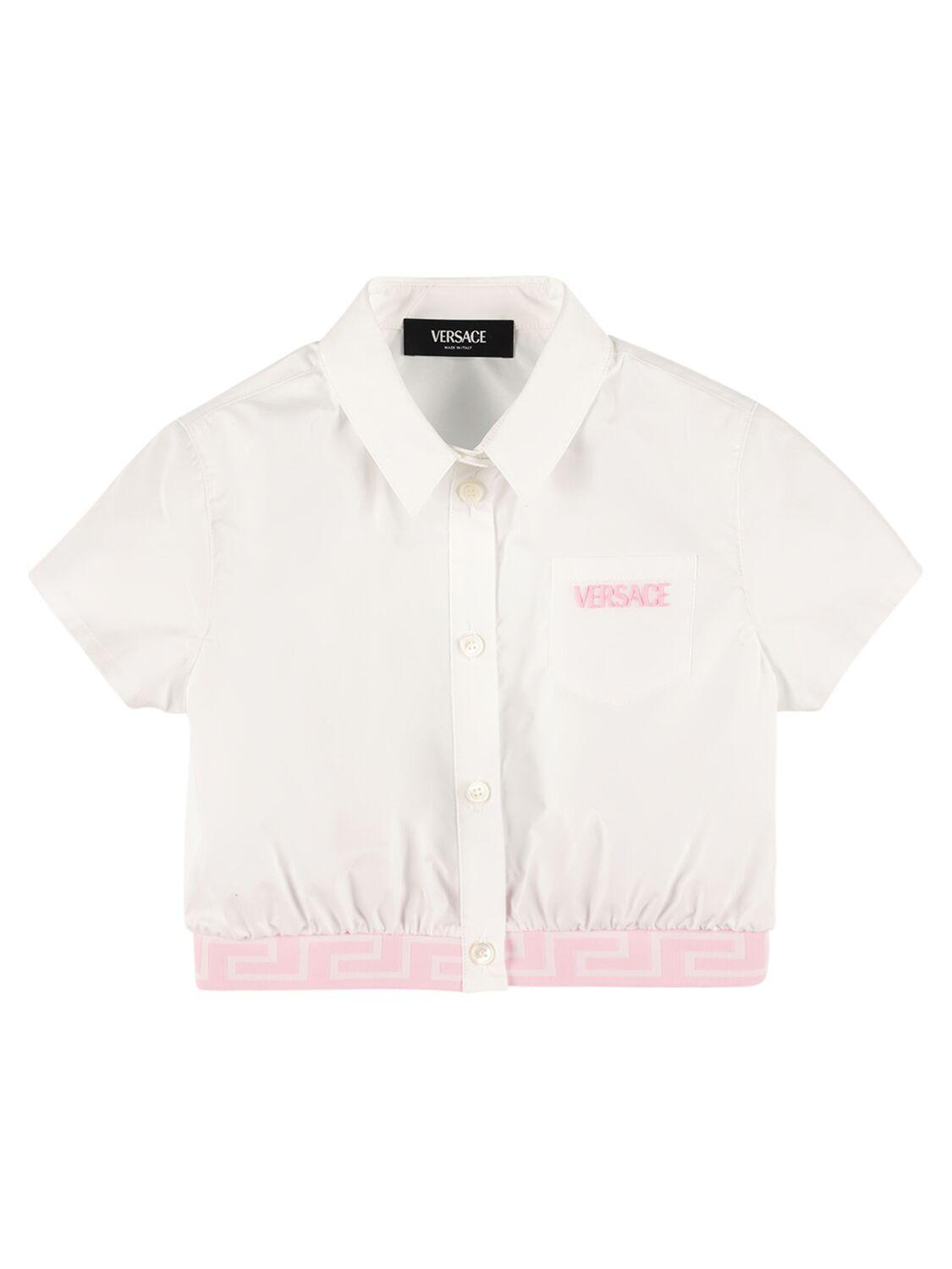 VERSACE Embroidered Cotton Poplin Shirt