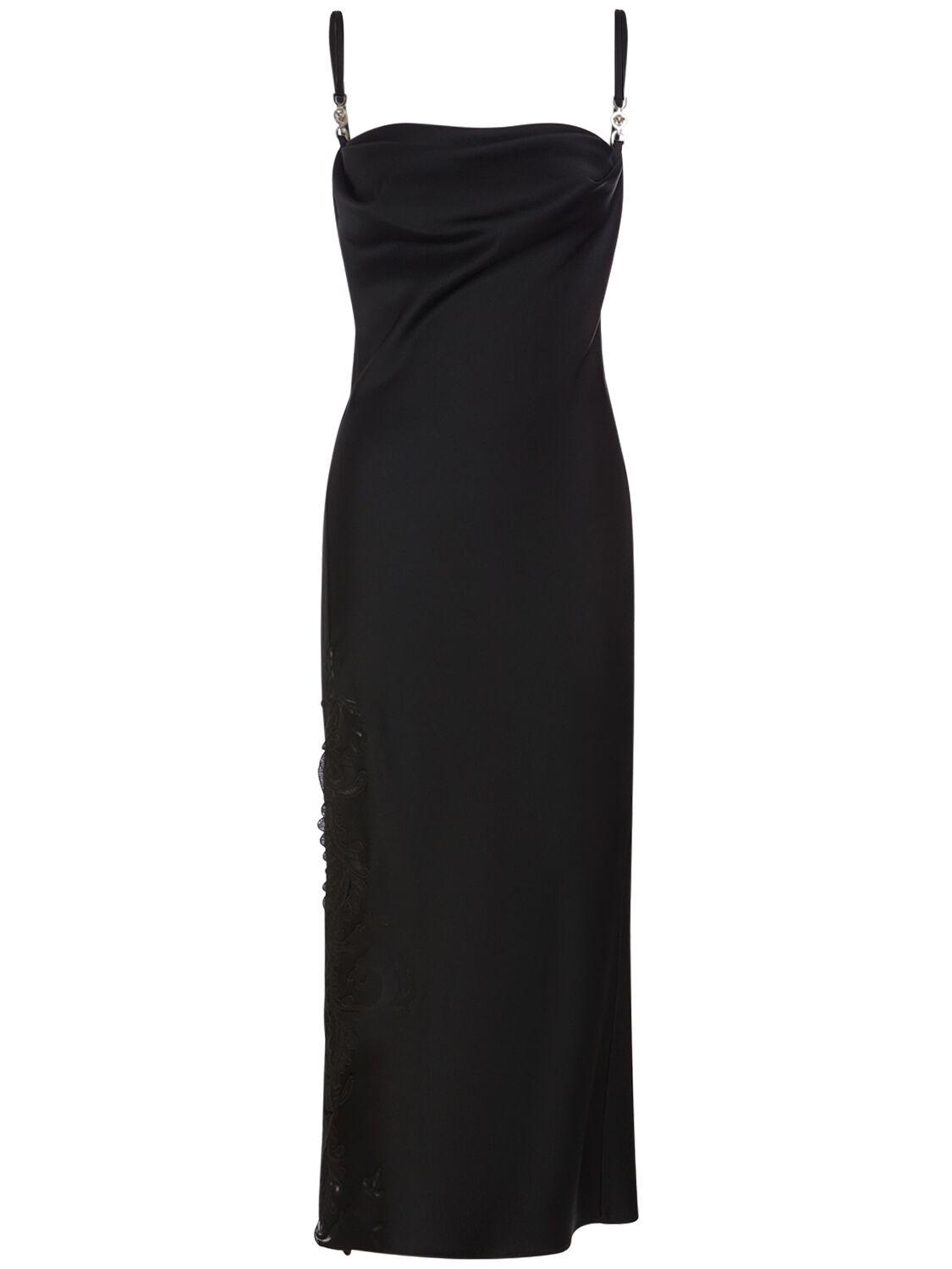VERSACE Satin & Lace Midi Dress